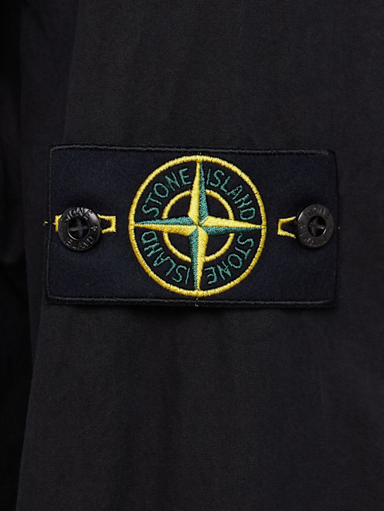 Stone Island: Logo cotton zip-up shirt
