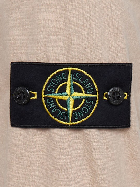 Stone Island: Logo cotton zip-up shirt