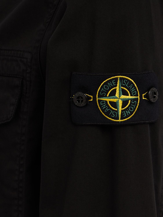 Stone Island: Logo cotton zip-up shirt jacket