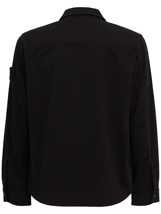 Stone Island: Logo cotton zip-up shirt jacket