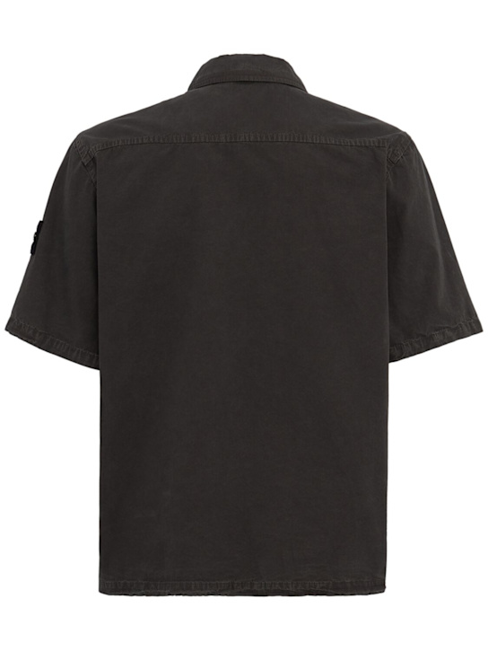 Stone Island: Logo cotton short sleeved shirt