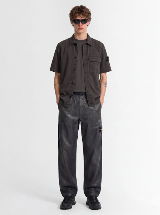Stone Island - Logo cotton short sleeved shirt