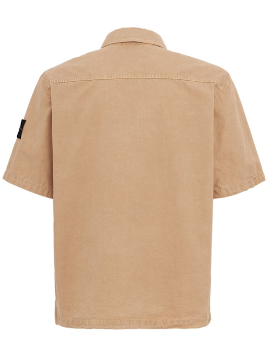 Stone Island: Logo cotton short sleeved shirt