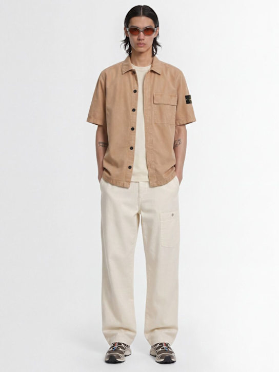 Stone Island - Logo cotton short sleeved shirt