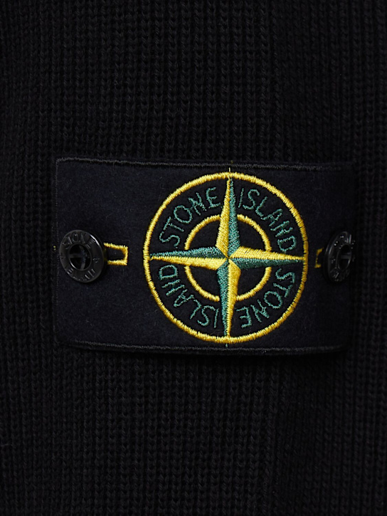 Stone Island: Logo cotton half zip knit sweater