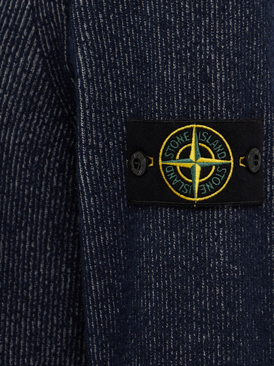 Stone Island: Logo cotton blend crewneck sweater