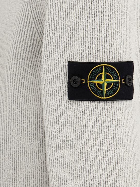 Stone Island: Logo cotton blend crewneck sweater