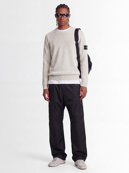 Stone Island - Logo cotton blend crewneck sweater