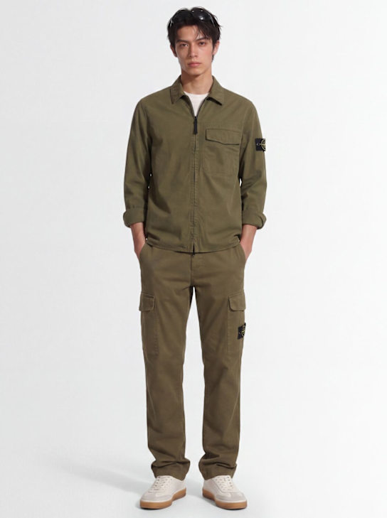 Stone Island: Logo cotton regular pants