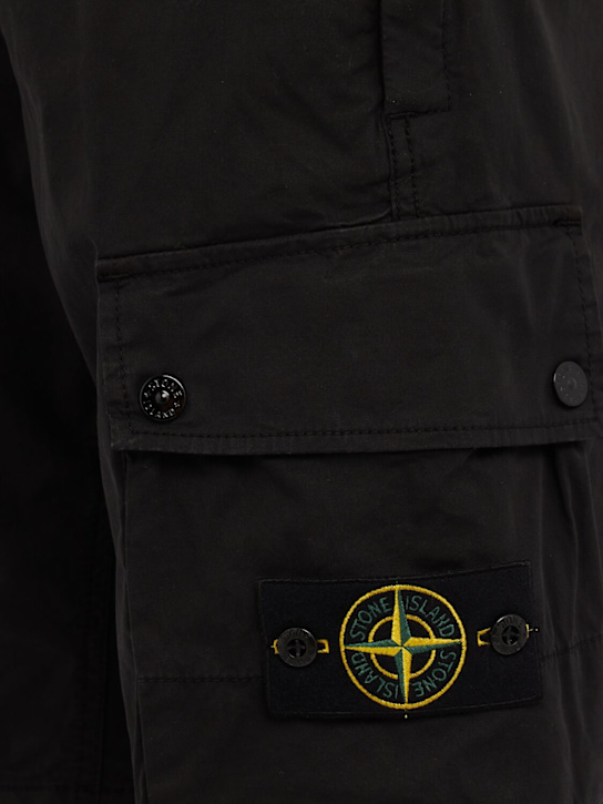Stone Island: Logo cotton slim shorts
