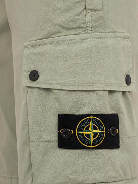 Stone Island: Logo cotton slim shorts