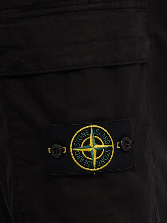 Stone Island: Logo cotton regular shorts