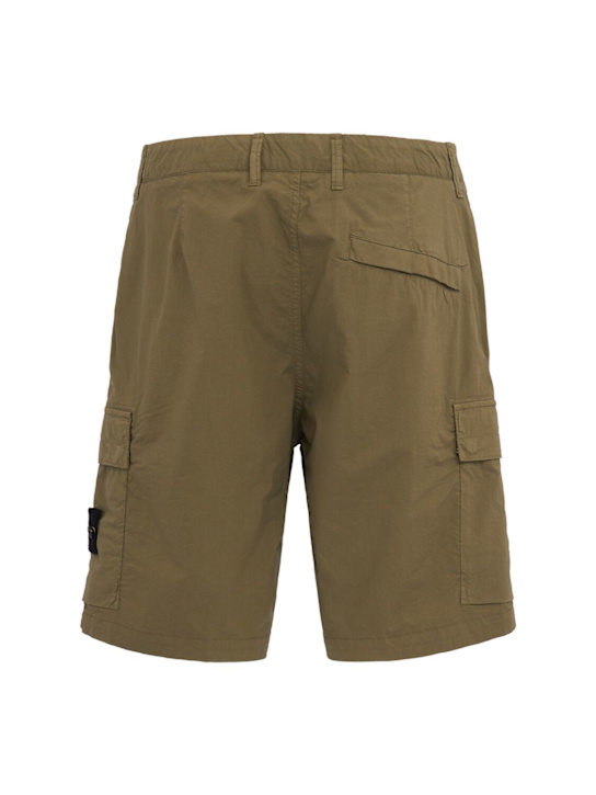 Stone Island: Logo cotton regular shorts
