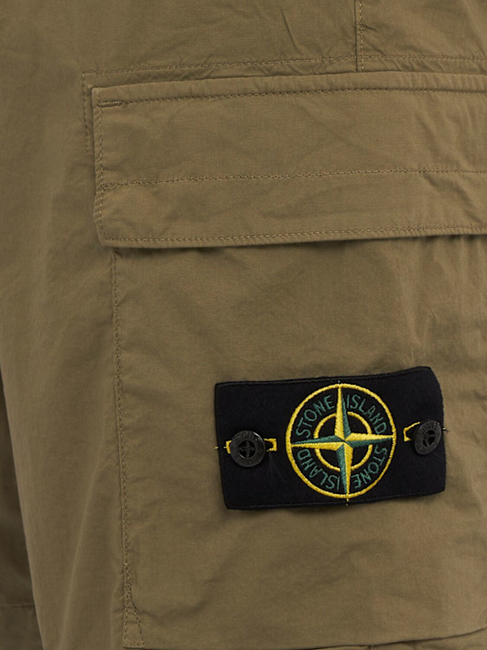 Stone Island: Logo cotton regular shorts