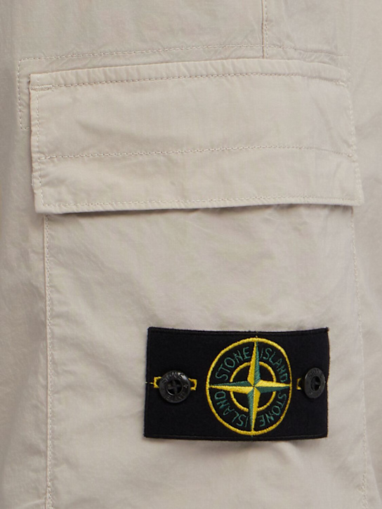 Stone Island: Logo cotton regular shorts