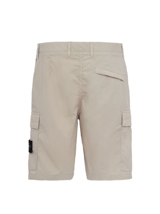 Stone Island: Logo cotton regular shorts