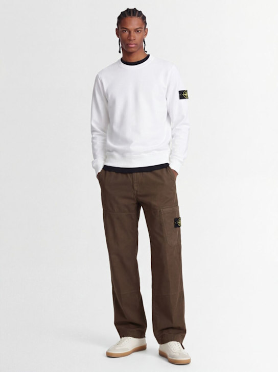 Stone Island: Logo cotton crewneck sweatshirt
