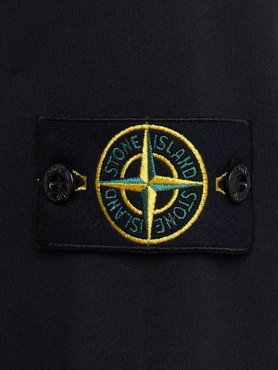 Stone Island: Logo cotton crewneck sweatshirt