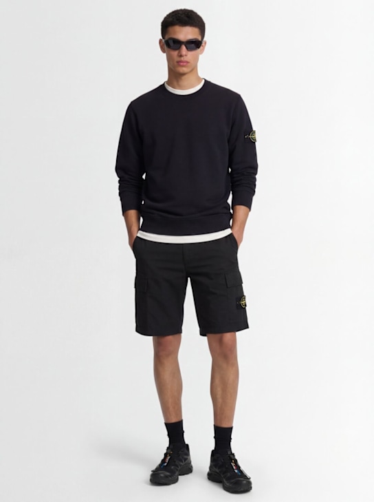 Stone Island - Logo cotton crewneck sweatshirt