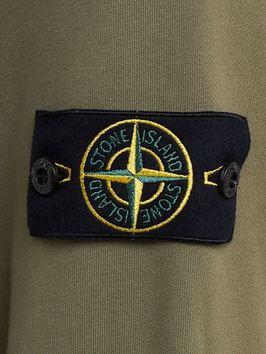 Stone Island: Logo cotton crewneck sweatshirt