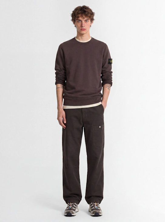 Stone Island - Logo cotton crewneck sweatshirt