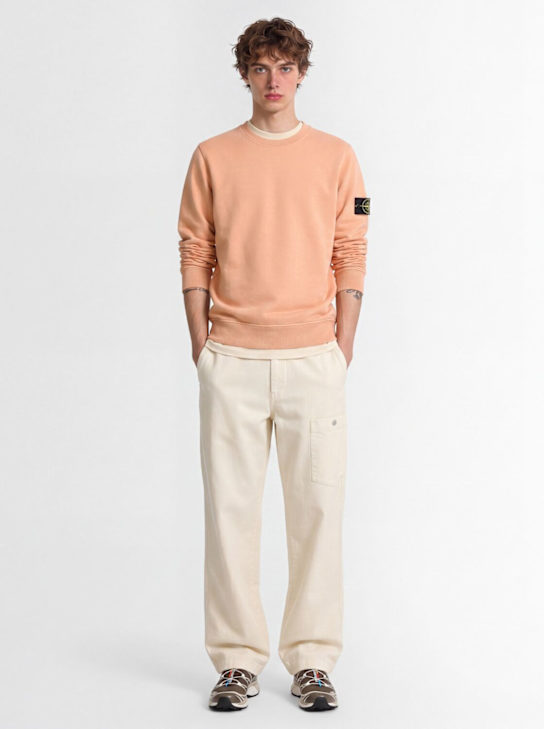 Stone Island - Logo cotton crewneck sweatshirt