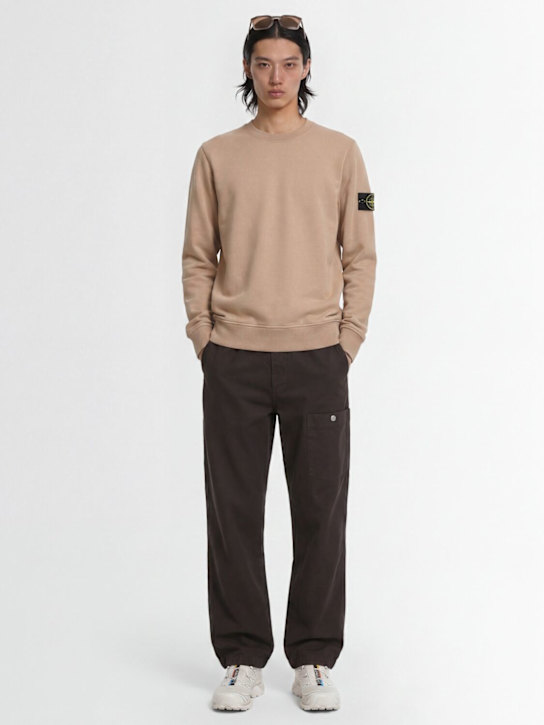 Stone Island - Logo cotton crewneck sweatshirt