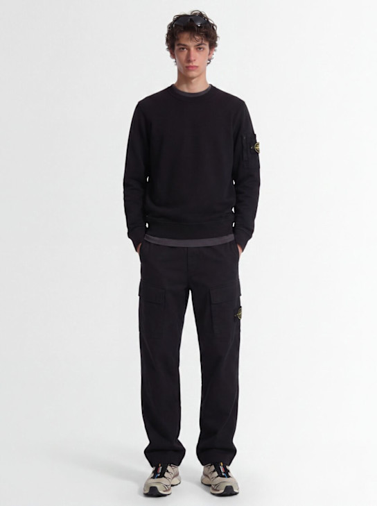 Stone Island: Logo cotton crewneck sweatshirt