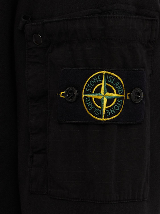 Stone Island: Logo cotton crewneck sweatshirt