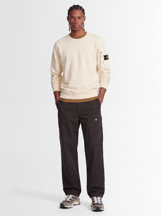 Stone Island: Logo cotton crewneck sweatshirt