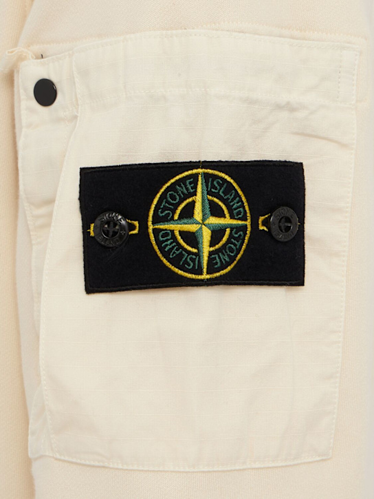 Stone Island: Logo cotton crewneck sweatshirt