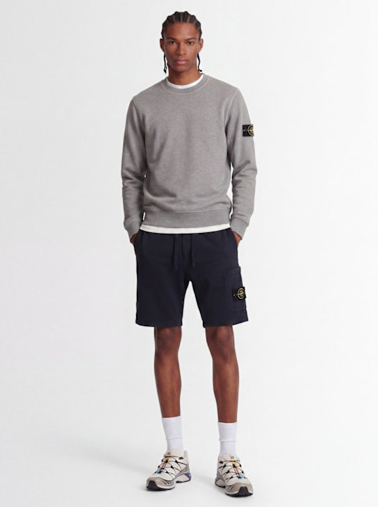 Stone Island - Logo cotton crewneck sweatshirt