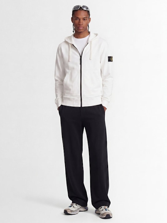 Stone Island - Logo cotton zip hoodie