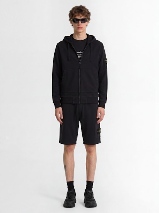 Stone Island: Logo cotton zip hoodie