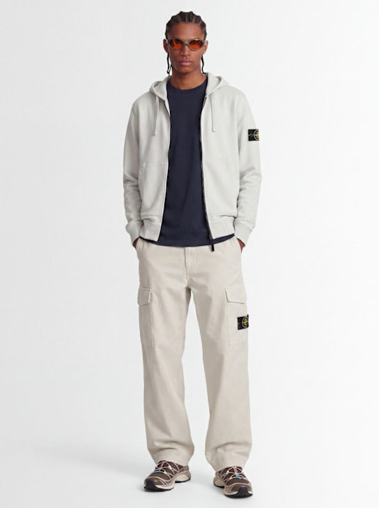 Stone Island: Logo cotton zip hoodie