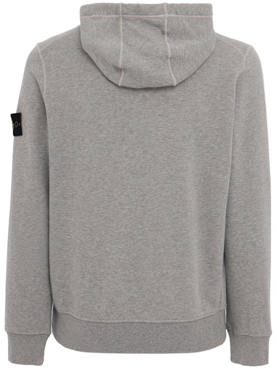 Stone Island: Logo cotton zip up hoodie