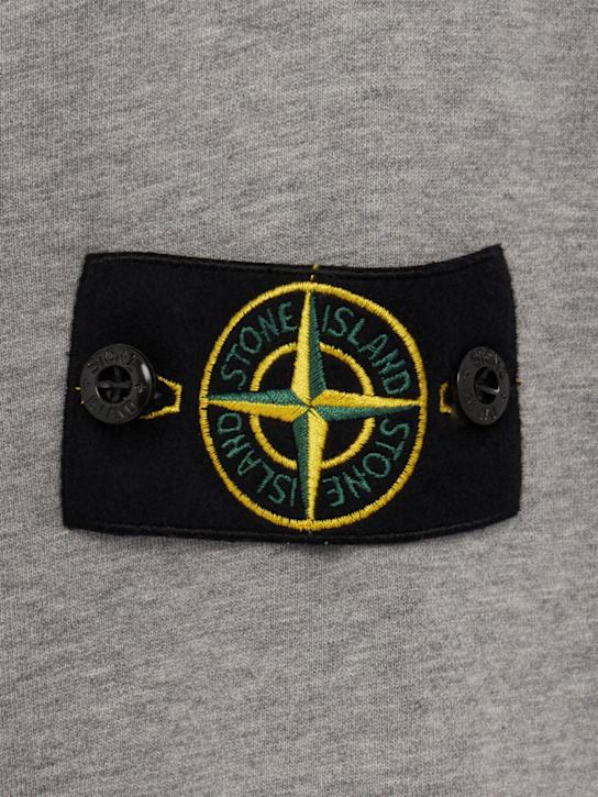 Stone Island: Logo cotton zip up hoodie