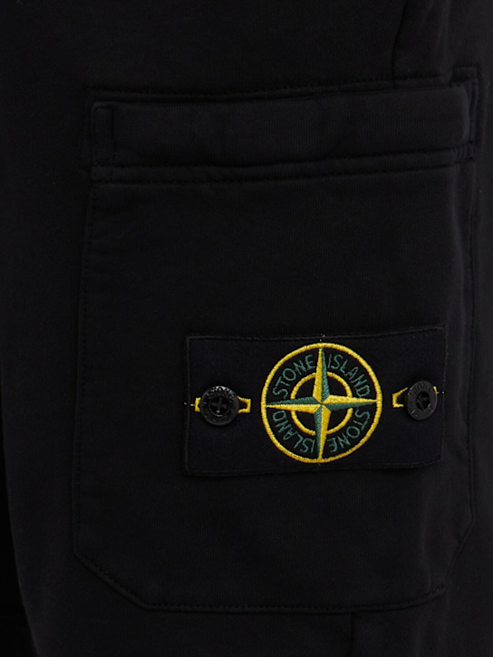 Stone Island: Logo cotton sweat shorts
