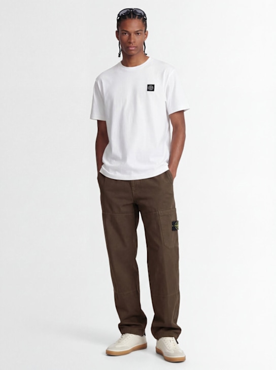 Stone Island - Logo patch cotton t-shirt