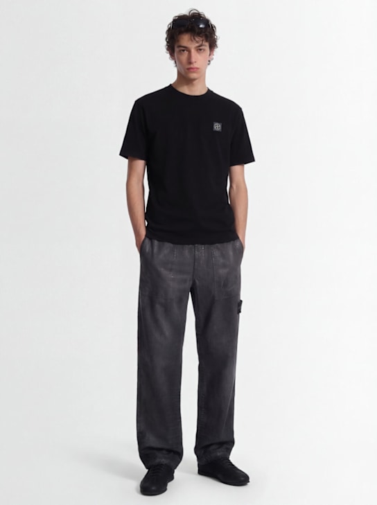 Stone Island - Logo patch cotton t-shirt