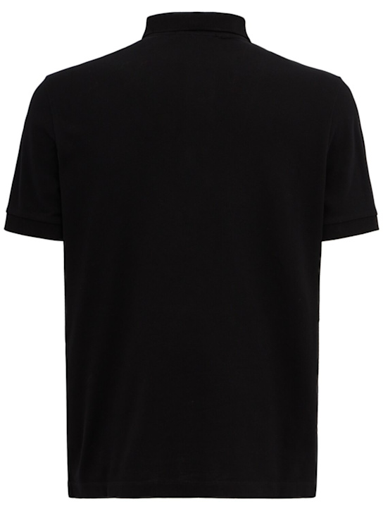 Stone Island: Logo patch cotton polo shirt