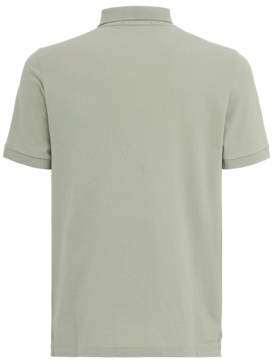 Stone Island: Logo patch cotton polo shirt