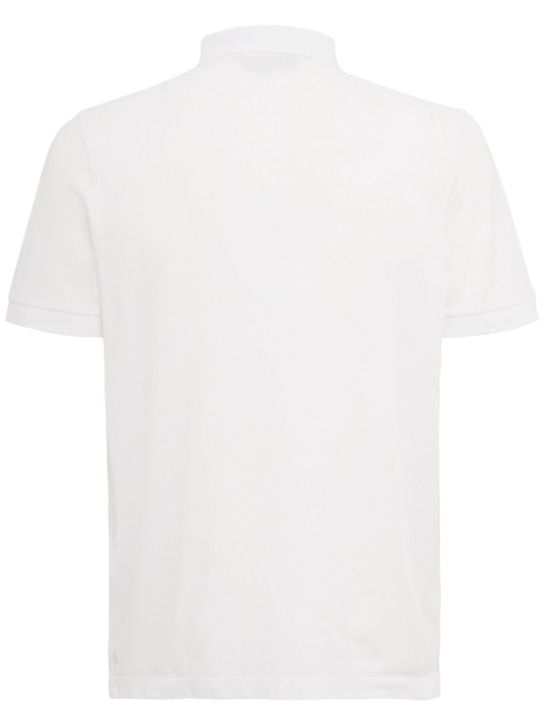 Stone Island: Logo patch cotton polo shirt