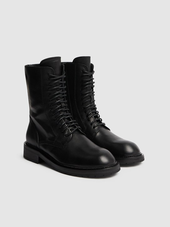 Ann Demeulemeester: 40mm hohe Kampfstiefel aus Leder „Danny“