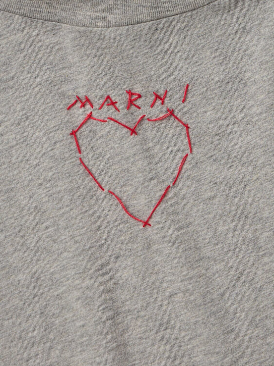 Marni Junior - Printed cotton cropped t-shirt