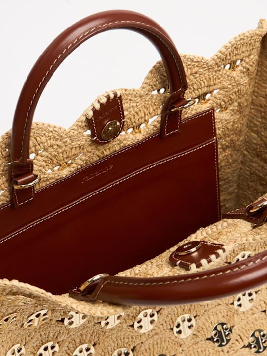 Rabanne: Sac cabas en raphia brodé