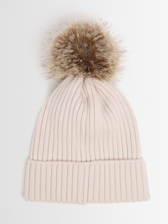 Moncler: Virgin wool beanie w/ pom pom