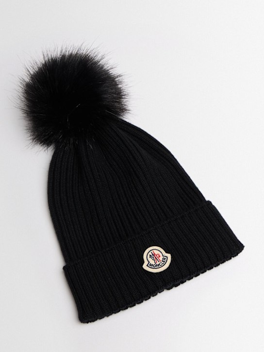 Moncler - Virgin wool beanie w/ pom pom