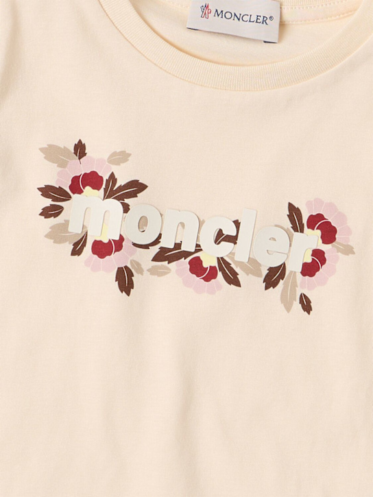Moncler - Floral logo print cotton blend t-shirt