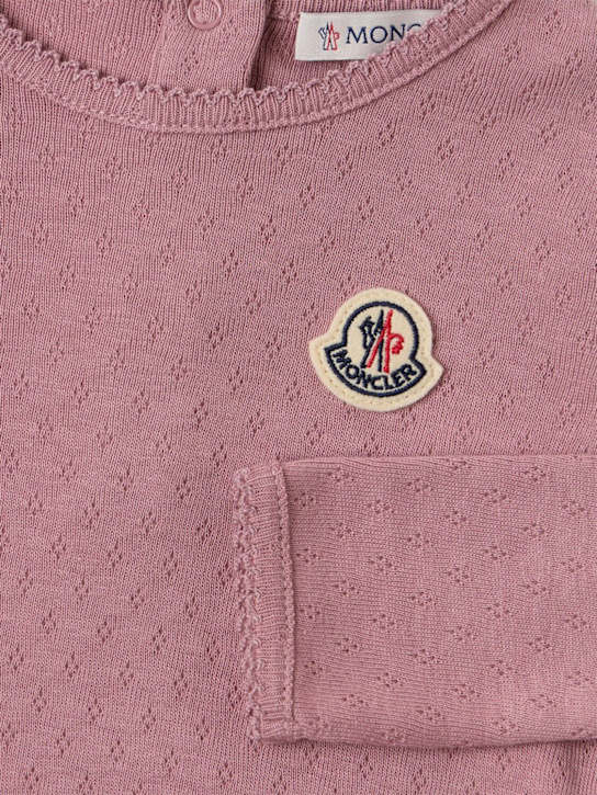 Moncler - Pleated long sleeve cotton dress